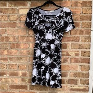 b&w rose silhouette dress